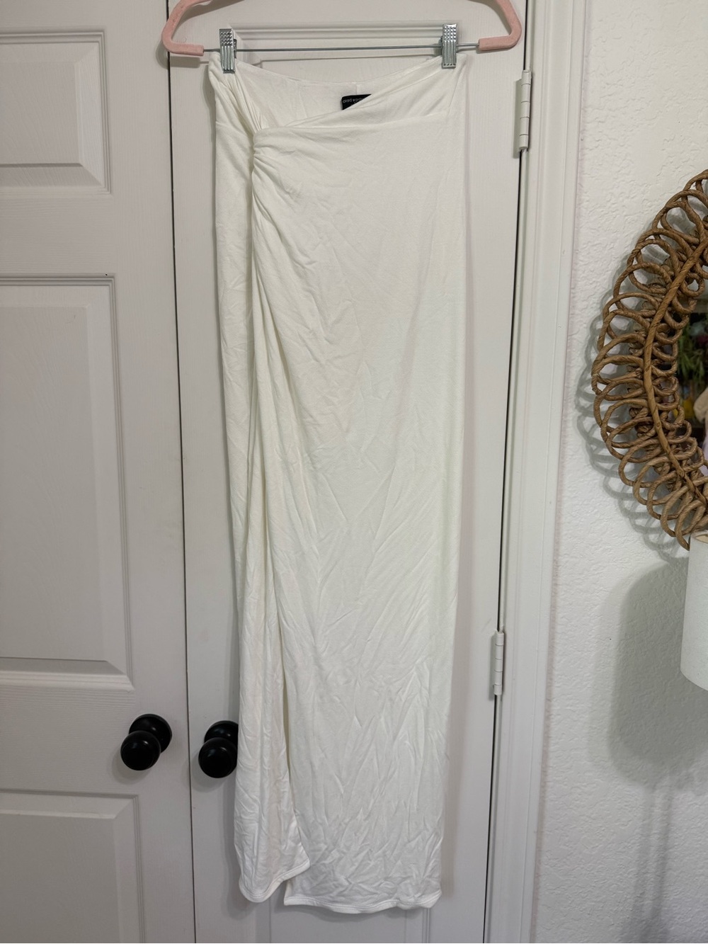 naked wardrobe White Maxi Skirt with Twist Front - Picture 2 of 4